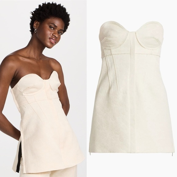 NEW! Proenza Schoulder- Cotton Wool Jacquard Bustier Size 6 Tube Top Sweetheart - Picture 2 of 10